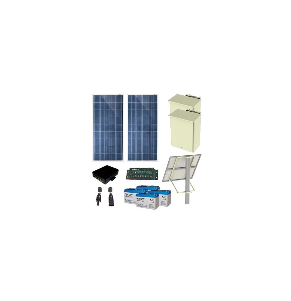 EPCOM POWERLINE PL4POE25 PL-4POE-25 Kit Solar de 25 W con 4 Puertos PoE 802.3af/at