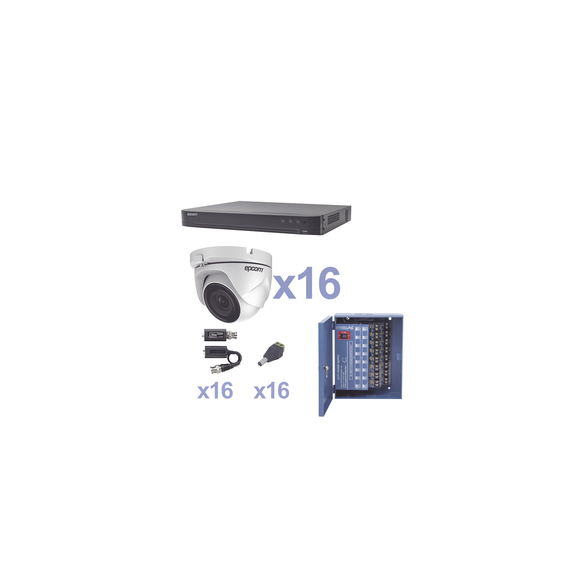 EPCOM PROFESSIONAL KEVTX8T16EW KEVTX8T16EW KIT TurboHD 1080p / DVR 16 Canales / 16 Cá