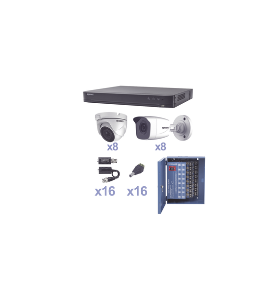 EPCOM PROFESSIONAL KEVTX8T8B8EW KEVTX8T8B/8EW KIT TurboHD 1080p / DVR 16 Canales / 8