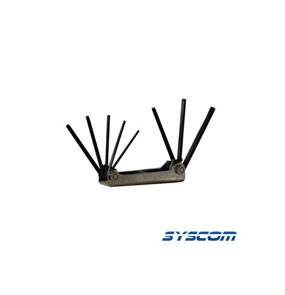 Syscom 370571 370-571 Juego de 8 llaves TORX: T9 T10 T15 T20 T25 T27. T30 y T40.