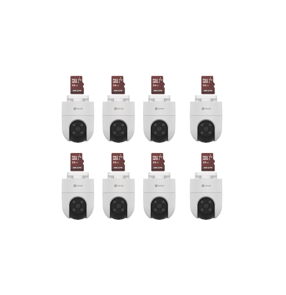 EZVIZ CSH8CKM8 CS-H8C/KM8 Kit de Camaras WiFi Incluye 8 Piezas CS-H8C y 8 Piezas HS-T