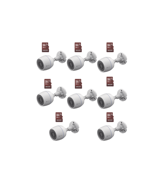 EZVIZ CSH3CKM8 CS-H3C/KM8 Kit de Camaras WiFi Incluye 8 Piezas CS-H3C y 8 Piezas HS-T