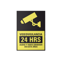 Syscom SYSCALVID10 SYSCALVID/10 Etiqueta de Videovigilancia en Vinil Adhesivo Mate /