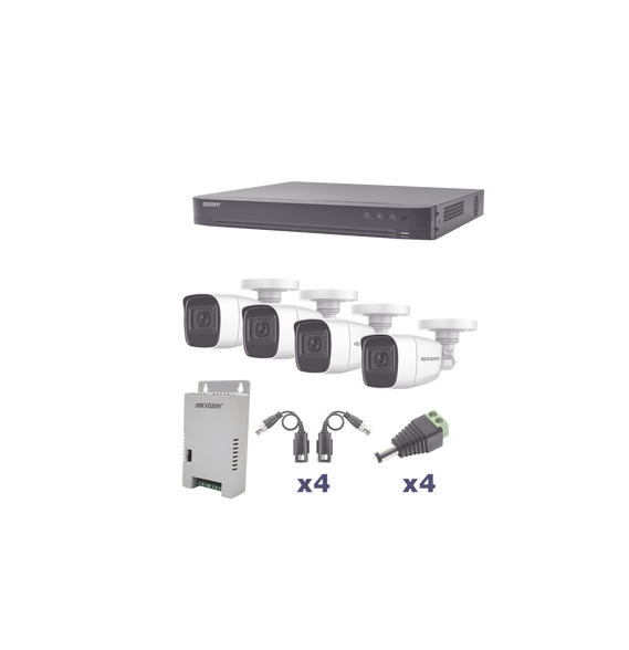 EPCOM PROFESSIONAL KEVTX8T4BWA KEVTX8T4BW/A KIT TurboHD 1080p / DVR 4 Canales / 4 Cám