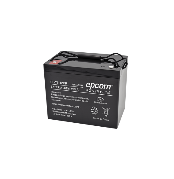 EPCOM POWERLINE PL7512FR PL7512-FR Batería 12 Vcc / 75 Ah / UL / Tecnología AGM-VRLA