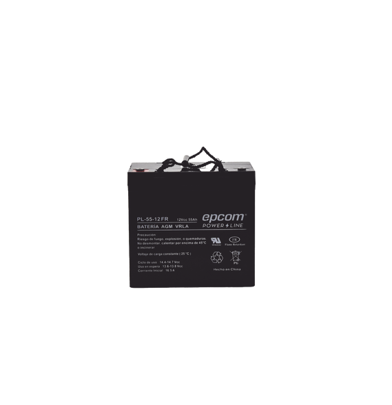 EPCOM POWERLINE PL5512FR PL-5512-FR Batería 12 Vcc / 55 Ah / UL / AGM-VRLA / Retardan