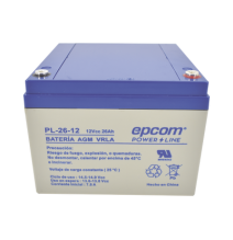 EPCOM POWERLINE PL2612 PL-26-12 Batería 12 Vcc / 26 Ah / UL / Tecnología AGM-VRLA / P