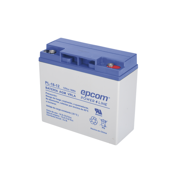 EPCOM POWERLINE PL1812 PL-18-12 Batería 12 Vcc / 18 Ah / UL / Tecnología AGM-VRLA / P