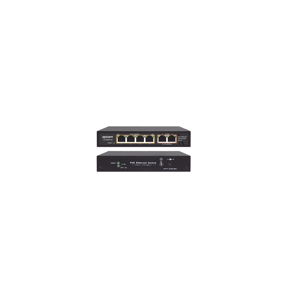 EPCOM TITANIUM ET1004GP2G ET-1004GP-2G Switch PoE / 100 Metros PoE / 4 puertos 802.3a