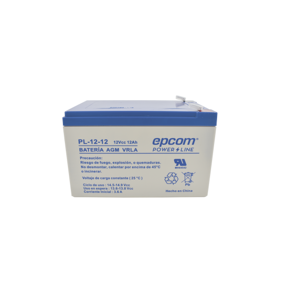 EPCOM POWERLINE PL1212 PL-12-12 Batería 12 Vcc / 12 Ah / UL / Tecnología AGM-VRLA / P