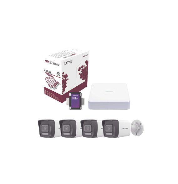 HIKVISION KIT4MP4B1TB KIT4MP/4B/1TB Kit IP 4 Megapixel / NVR de 4 Canales con 4 Puert