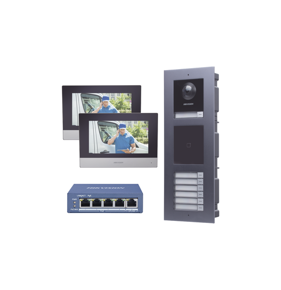 HIKVISION DSKISMULTI7AP DSKIS-MULTI-7AP KIT de Videoportero IP para 7 DEPARTAMENTOS c