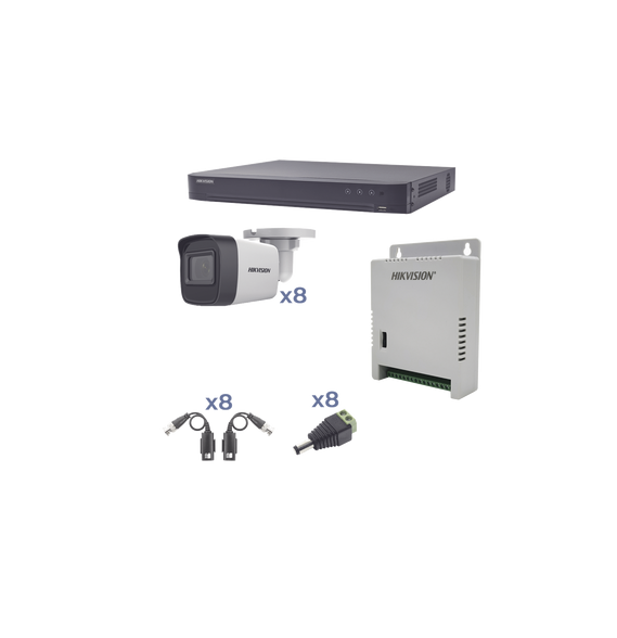 HIKVISION KH1080P8BW KH1080P8BW KIT TurboHD 1080p / DVR 8 Canales / 8 Cámaras Bala (e
