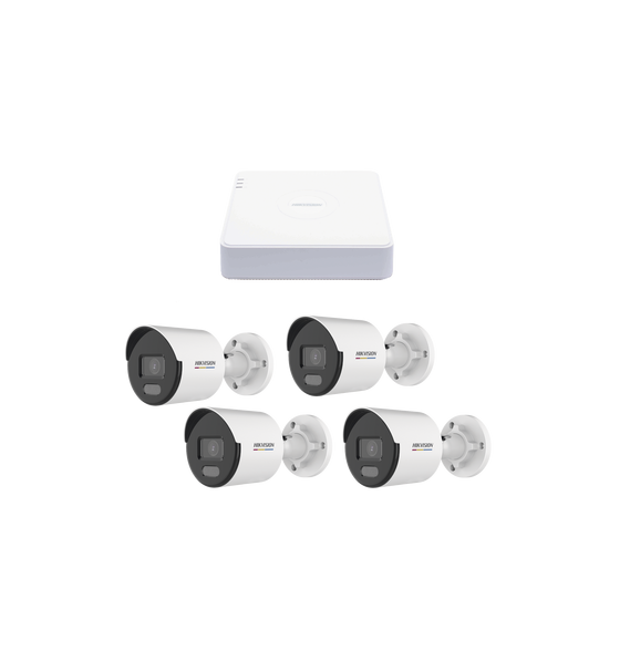 HIKVISION KIPCV2M4B KIPCV2M/4B Kit IP 1080p (2 Megapixel) / NVR de 4 Canales con 4 Pu
