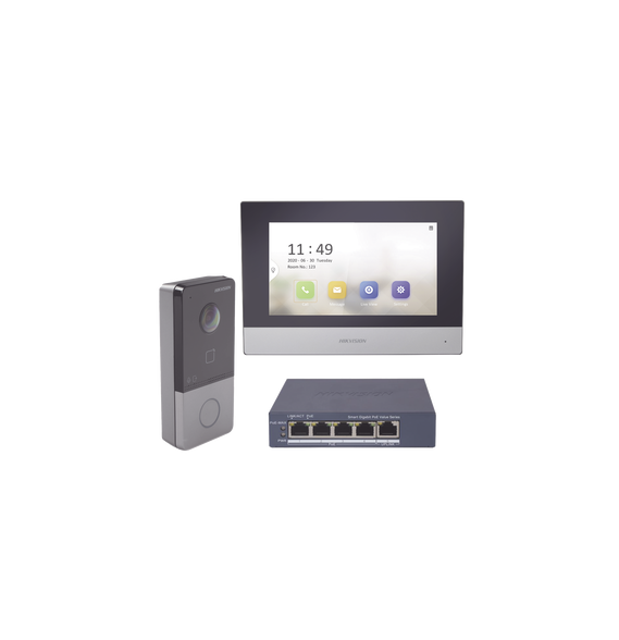 HIKVISION DSKIS603PS DS-KIS603-P/S Kit de Videoportero IP + Switch Poe Poe Estandar c
