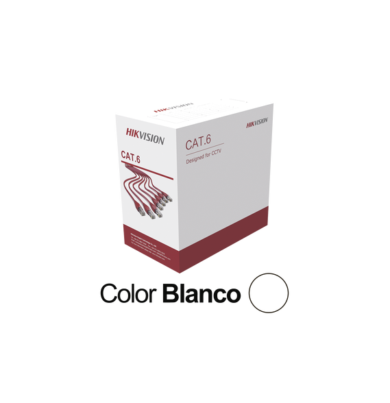 HIKVISION DS1LN6UWCCA DS-1LN6U-W/CCA Bobina de Cable UTP 305 Mts / Cat 6 (24 AWG) / C