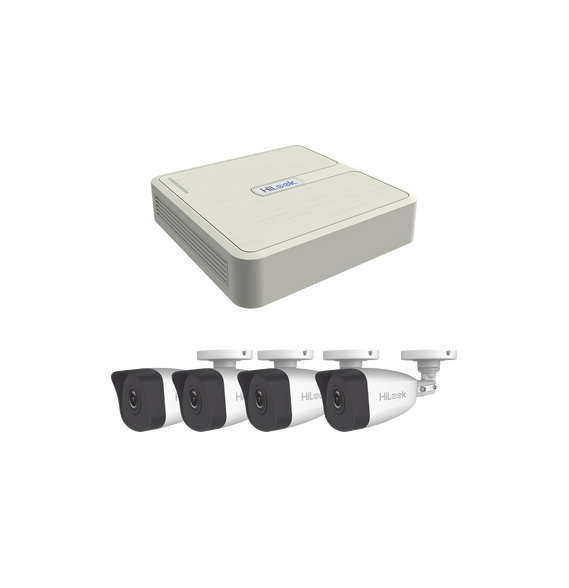 HiLook by HIKVISION KIP4MP4B KIP4MP/4B Kit IP 4 Megapixel / NVR de 4 Canales con 4 Pu