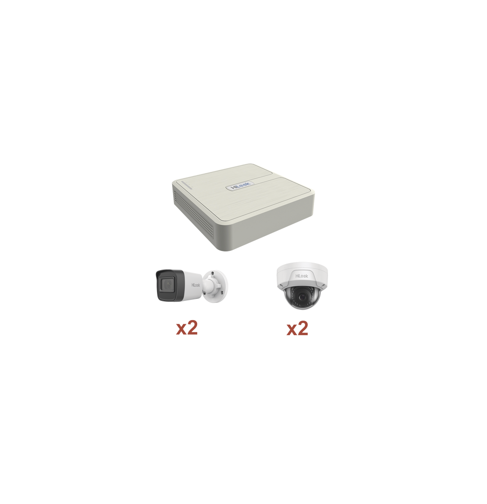 HiLook by HIKVISION KIP2MP2B2D KIP2MP/2B2D Kit IP 1080p (2 Megapixel) / NVR de 4 Cana