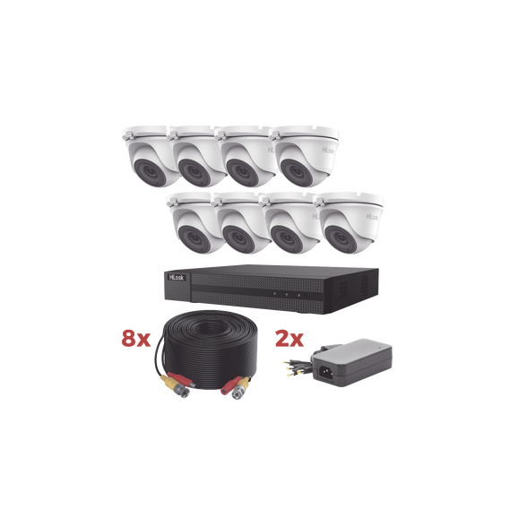 HiLook by HIKVISION HL1080P8E HL1080P8E Kit TurboHD / DVR 8 Canales 1080p Lite / 8 Cá