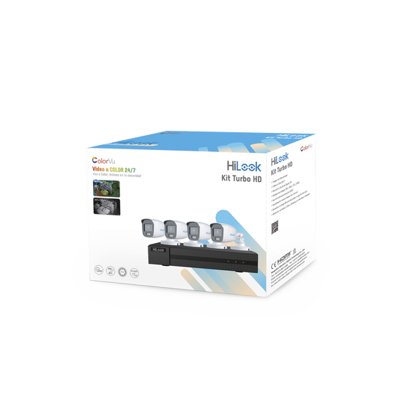 HiLook by HIKVISION HL1080CVA HL-1080-CV/A Kit TurboHD 1080p / DVR 4 Canales / 4 Cáma
