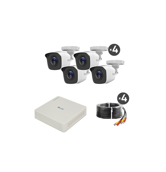 HiLook by HIKVISION KIT7204BMC KIT7204BM(C) Kit TurboHD 720p / DVR 4 canales / 4 Cáma