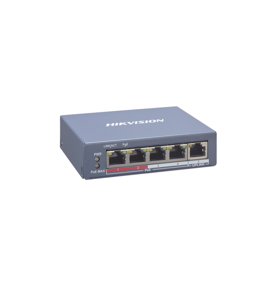 HIKVISION DS3E1105PEI DS-3E1105P-EI Switch Monitoreable PoE+ / 4 puertos 100 Mbps PoE