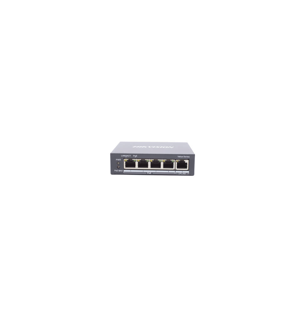 HIKVISION DS3E0505PEM DS-3E0505P-E/M Switch Gigabit PoE+ / No Administrable / 4 Puert