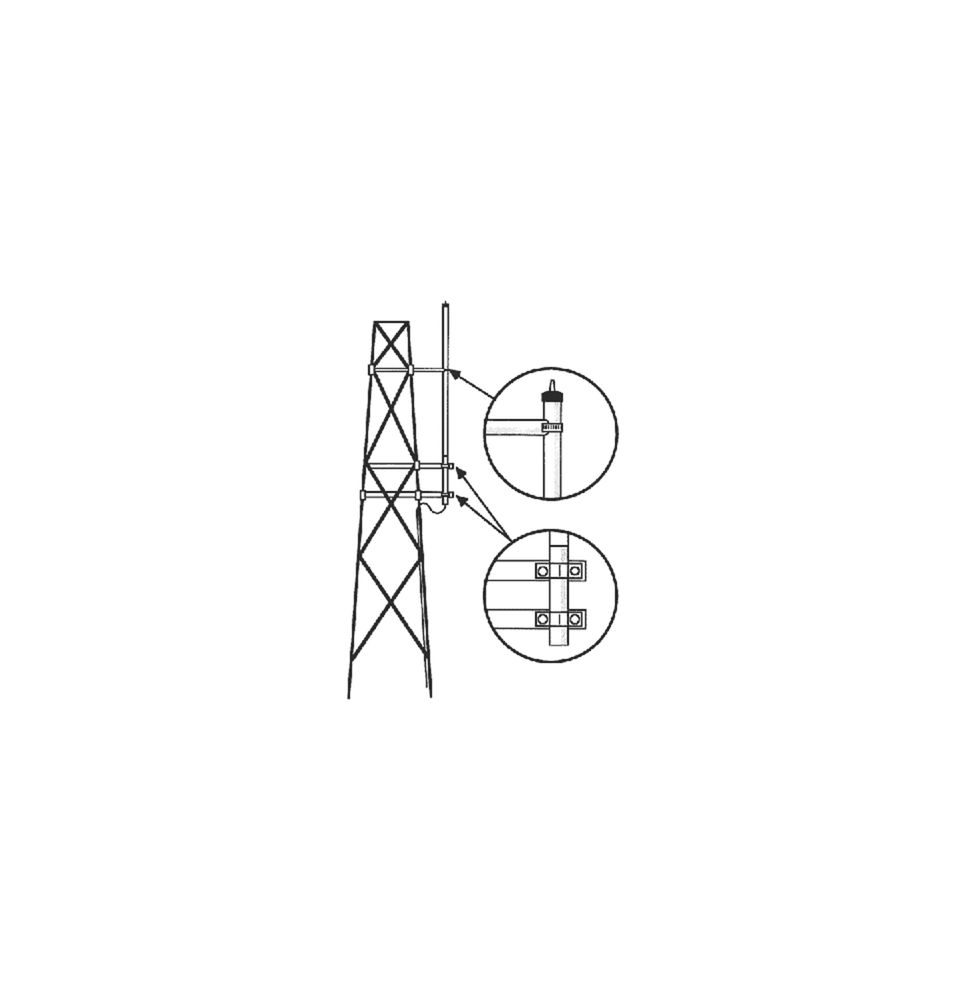 HUSTLER SMK150HX SMK-150HX Kit para Montaje Lateral en Torre Antenas VHF Serie HX Hus