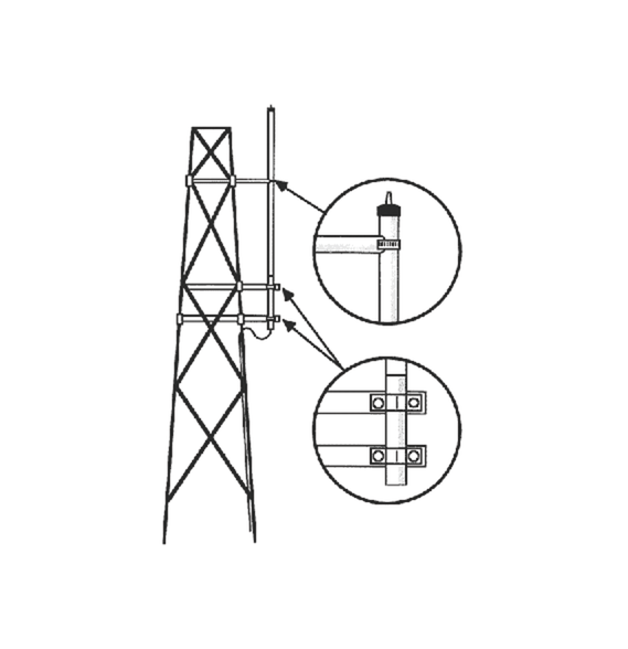 HUSTLER SMK150HX SMK-150HX Kit para Montaje Lateral en Torre Antenas VHF Serie HX Hus