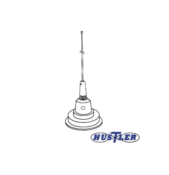 HUSTLER 1C100W 1C-100W Antena Móvil en Color Blanco para Rango de Frecuencia de Banda