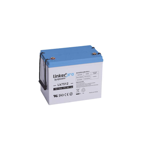 LINKEDPRO BY EPCOM LK7512 LK7512 Batería 12 Vcc / 75 Ah / UL / Tecnología AGM-VRLA /