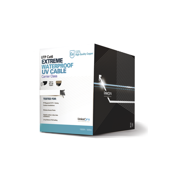 LINKEDPRO BY EPCOM PROCAT6EXTLITEW PRO-CAT-6-EXT-LITEW Bobina de cable UTP 305 Metros