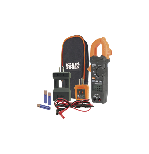 KLEIN TOOLS CL120KIT CL-120-KIT Kit de Amperímetro de Gancho (400A CA) con Probador d
