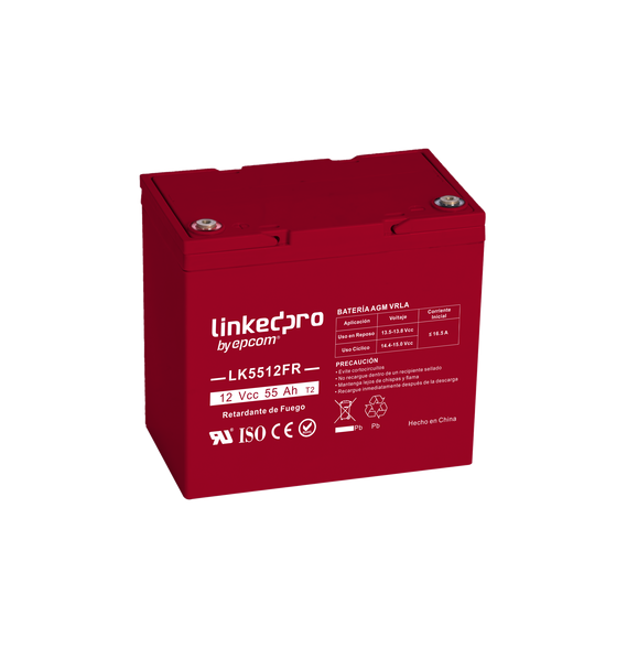 LINKEDPRO BY EPCOM LK5512FR LK5512FR Batería 12 Vcc / 55 Ah / UL / Tecnología AGM-VRL