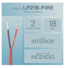 LINKEDPRO LP218FIRE LP218-FIRE Alambre de Alarma contra Incendios - Bobina de 305 Met