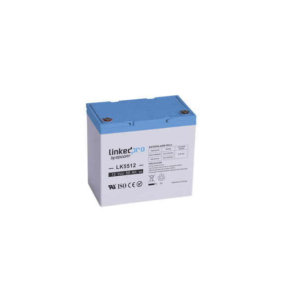 LINKEDPRO BY EPCOM LK5512 LK5512 Batería 12 Vcc / 55 Ah / UL / Tecnología AGM-VRLA /