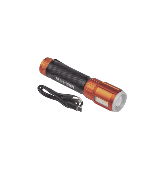 KLEIN TOOLS 56412 56412 Linterna LED Portátil Recargable 500 Lúmenes con Luz Frontal