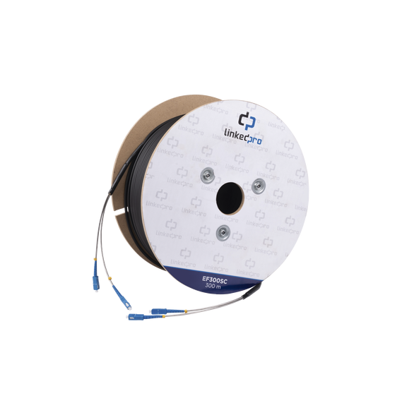LINKEDPRO BY EPCOM EF300SC EF-300-SC Carrete de Fibra Óptica Monomodo con Conectores