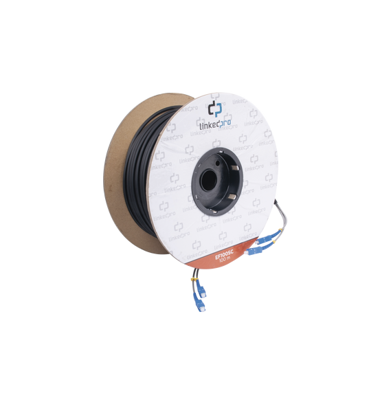 LINKEDPRO BY EPCOM EF100SC EF-100-SC Carrete de Fibra Óptica Monomodo con Conectores