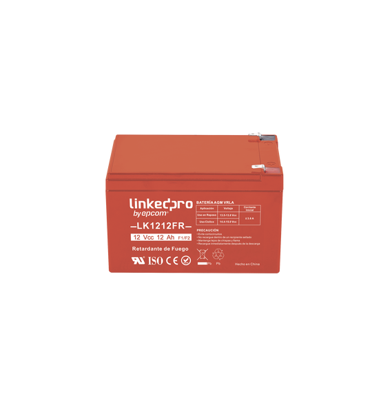 LINKEDPRO BY EPCOM LK1212FR LK1212FR Batería 12 Vcc / 12 Ah / UL / Tecnología AGM-VRL