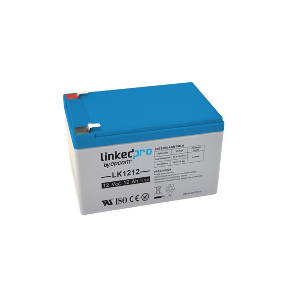 LINKEDPRO BY EPCOM LK1212 LK1212 Batería 12 Vcc / 12 Ah / UL / Tecnología AGM-VRLA /