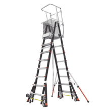 Little Giant Ladder Systems CAGE8FT CAGE-8-FT Escalera de Fibra de Vidrio con Jaula y Little Giant Ladder Systems CAGE8FT CAGE-8-FT Escalera de Fibra de Vidrio con Jaula y