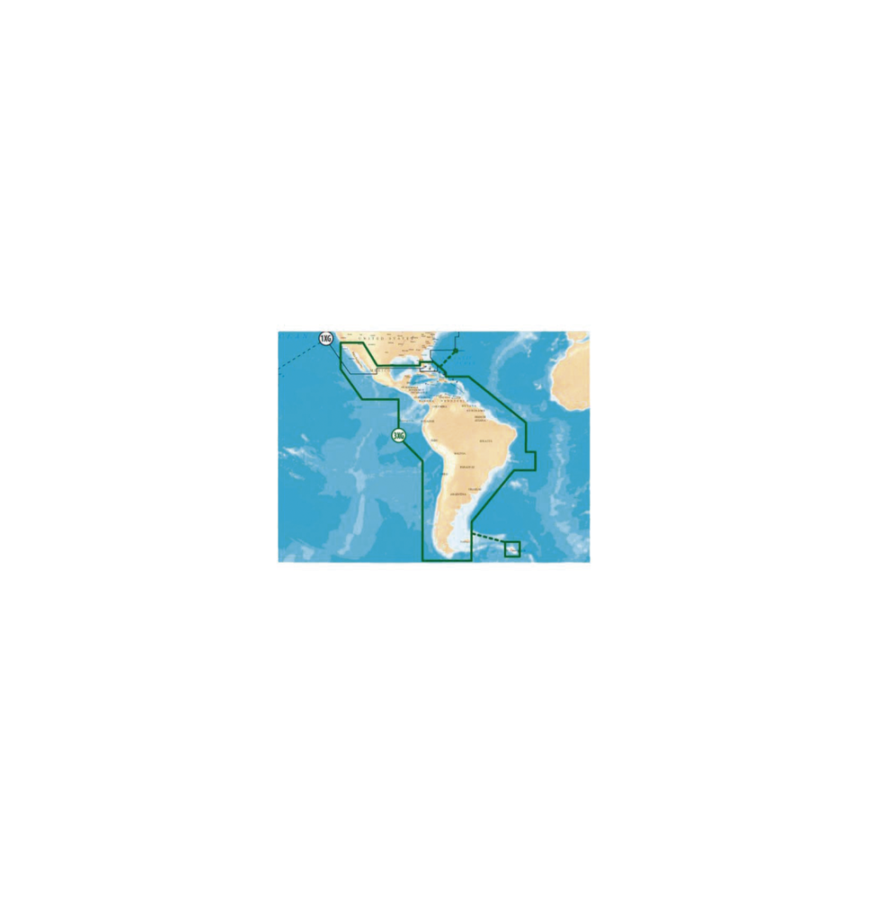 NAVIONICS 00011387001 000-11387-001 Mapas Navionics Gold XL9 3XG del Caribe Centro y