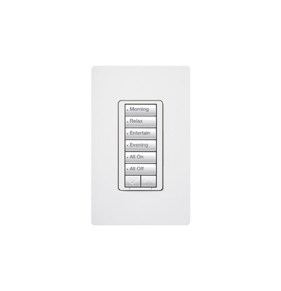 LUTRON ELECTRONICS RRDH6BRLWH RRD-H6BRL-WH Teclado hibrido seetouch 6 botones 2 boton