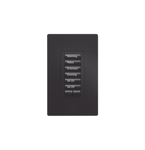 LUTRON ELECTRONICS RRDW6BRLMN RRDW6BRLMN TEC SEETOUCH 6 BOT SUBE/BAJA CLR NEGRO NIGTH