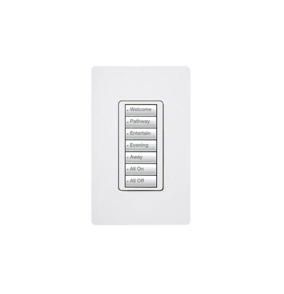 LUTRON ELECTRONICS RRDW7BWH RRDW7BWH (RadioRA2) Teclado seetouch 7 botones programe e