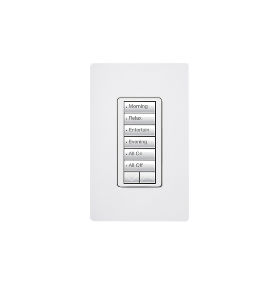 LUTRON ELECTRONICS RRDW6BRLWH RRDW6BRLWH (RadioRA2) Teclado seetouch 6 botones 2 boto