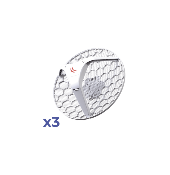 MIKROTIK RBLHG5KIT RBLHG5KIT Paquete 3 (LHG 5) Cliente y PtP en 5 GHz 802.11 a/n Ante