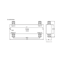 MICROLAB CA16N CA-16N Acoplador hibrido 2x2 350-2700MHz 200W -161dBc tipo N 4.3 -10 I