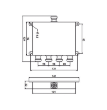 MICROLAB D472FE D4-72FE DIVISOR WILKINSON DE 4 VIAS 694-2700MHz 50W -154dBc 4.3-10